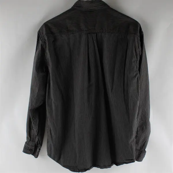 Dockers Black Gold/White Striped Button Down Long Sleeve Shirt Men's Size Medium