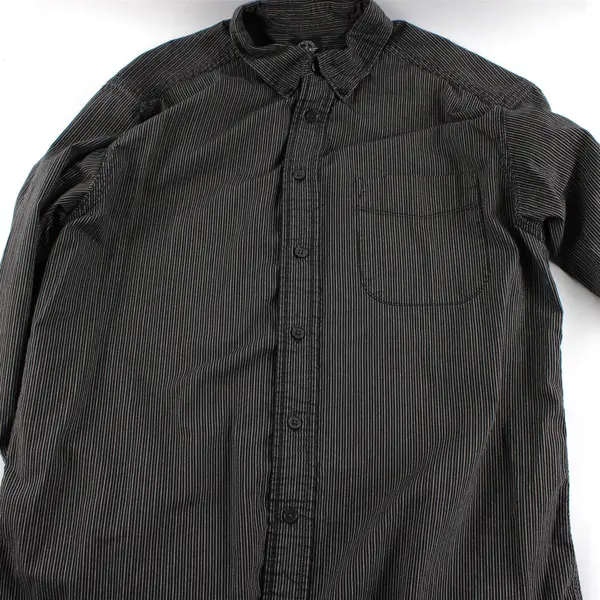 Dockers Black Gold/White Striped Button Down Long Sleeve Shirt Men's Size Medium