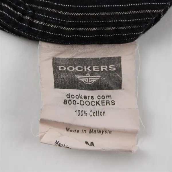 Dockers Black Gold/White Striped Button Down Long Sleeve Shirt Men's Size Medium