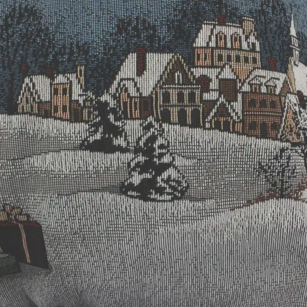 Portofino Embroidered Christmas Throw Pillow -  16.5" X  16"