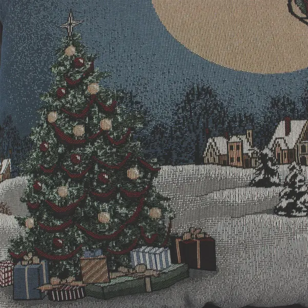 Portofino Embroidered Christmas Throw Pillow -  16.5" X  16"