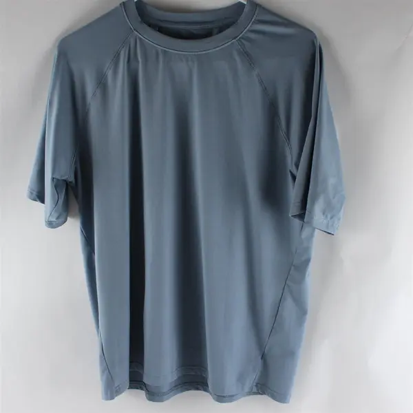 Glacier Men's Size Medium Performance T-Shirt Blue Athletic Polyester Spandex 