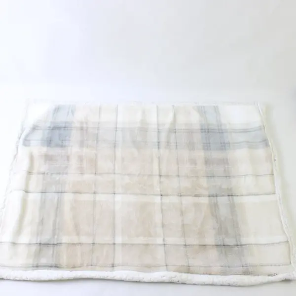 Set of 2 Koolaburra by Ugg Beige Plaid Sherpa Pillow Shams 21" x 26"