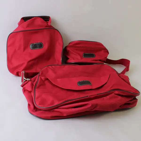 Set of 3 Catherine Kelly Red Overnight Travel Bags