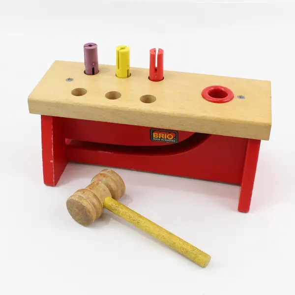 Vintage Brio Knock Out Bench With Hammer Sweden