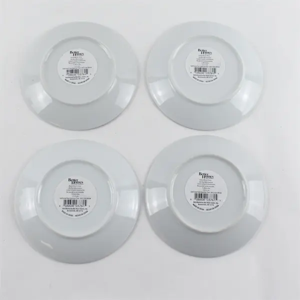 Lot of 4 Better Homes & Gardens Snowflake Appetizer Plates Gold Silver