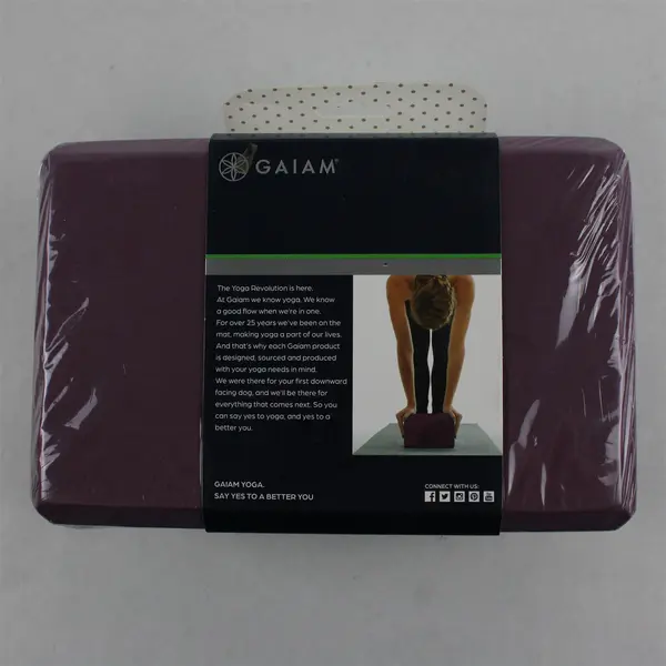 Gaiam Yoga Block Purple w/ Designs Lightweight 9x6x4 inches - New