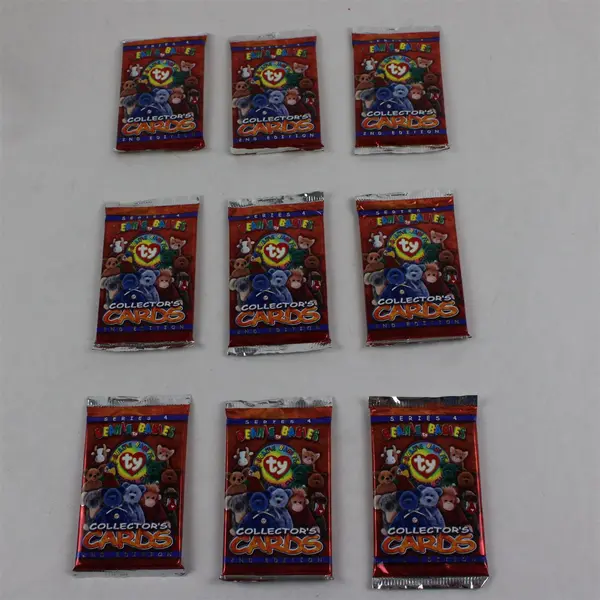Lot of 9 1999 TY Beanie Babies Collector's Cards Series 4 - 2nd Edition, Sealed