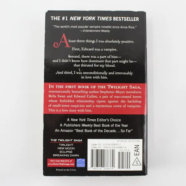 Twilight by Stephenie Meyer Twilight Saga Series Book 1 2008 Paperback Good