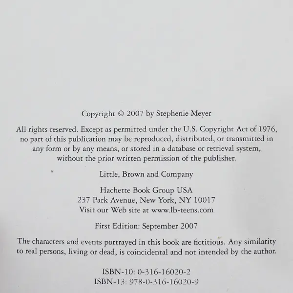 Eclipse by Stephenie Meyer Twilight Saga Series Book 3 2007 1st Edition HC DJ