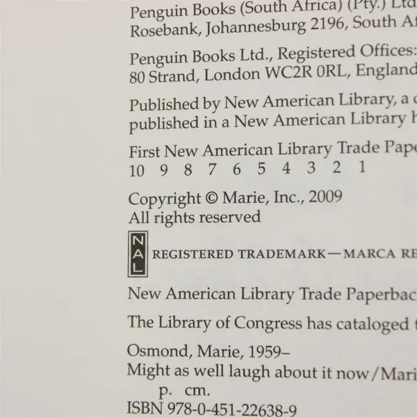Might As Well Laugh About It Now Marie Osmond Marcia Wilkie 2009 Paperback