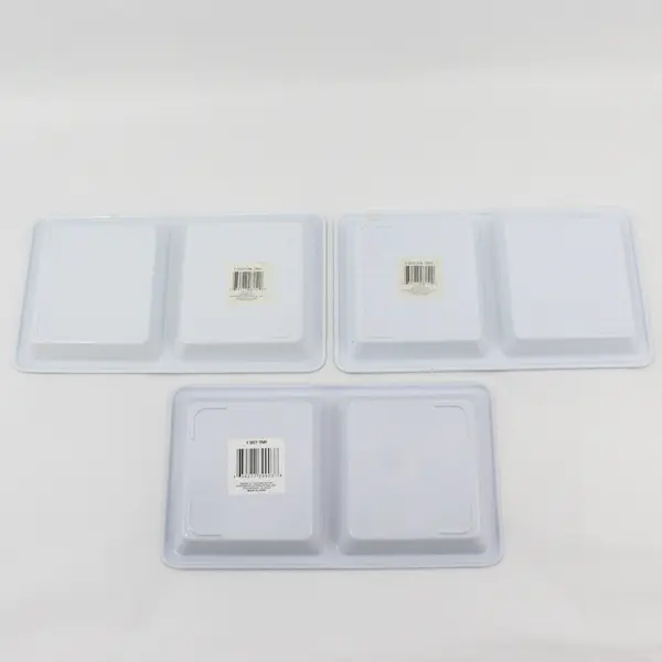 Set of 3 Small Patriotic USA Flag Serving Trays, 2 sections each 
