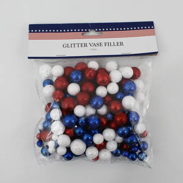 Lot of 5 Patriotic Items: Glitter Balls, Tissue, Napkins, Tray, 2 Coasters