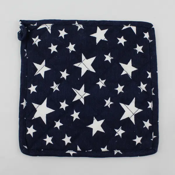 Cottage Style 5-Piece Patriotic Star Oven Mitt Heat Pad Napkin Set