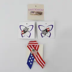 Lot of 4 Assorted Patriotic Pins, USA Flags