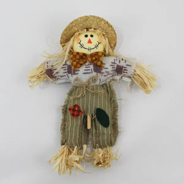 Lot of 3 Cloth Scarecrow Dolls Autumn Thanksgiving Decor 6.5" and 19"