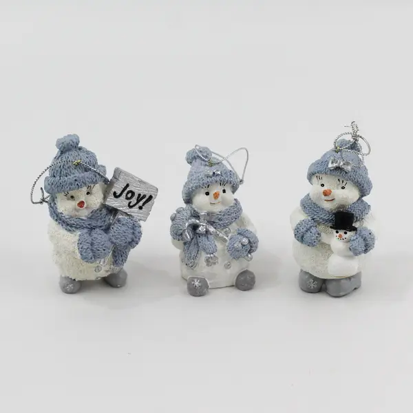 Lot of 3 Encore Snow Buddies Snowman Ornaments