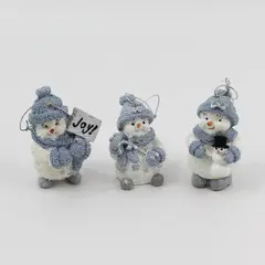 Lot of 3 Encore Snow Buddies Snowman Ornaments