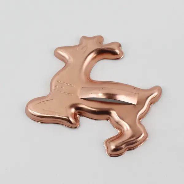 Vintage Copper Cookie Cutters Angel, Tree, Reindeer With Handles Lot of 3