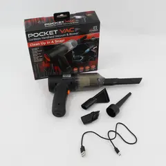 Pocket Vac Cordless Handheld Vacuum/Blower w/Attachments USB Rechargeable