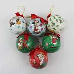 Lot of 6 Disney Character Bauble Christmas Ornaments