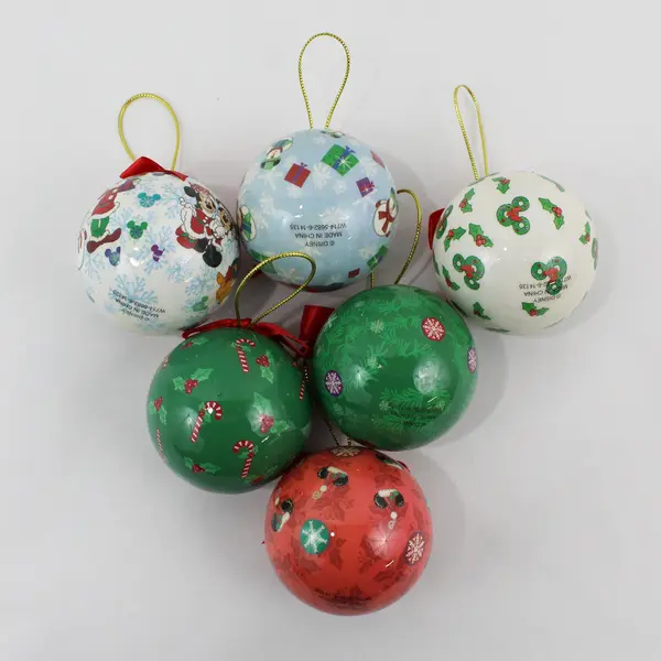 Lot of 6 Disney Character Bauble Christmas Ornaments