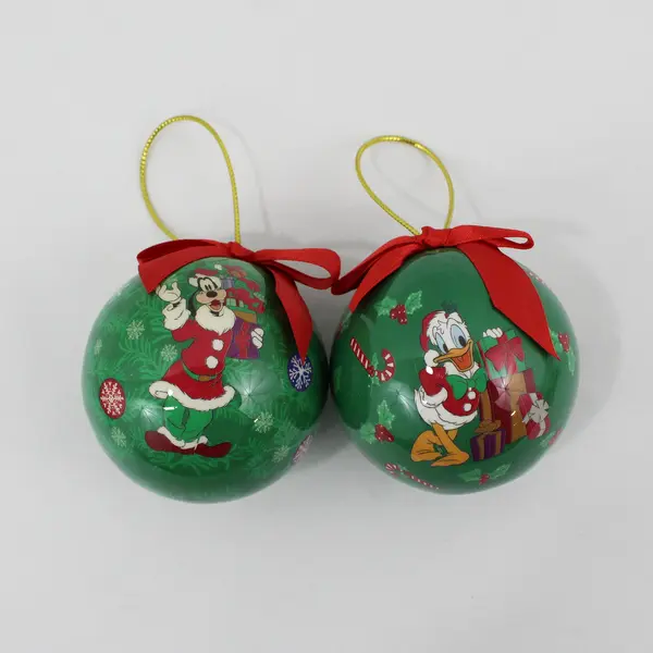 Lot of 6 Disney Character Bauble Christmas Ornaments