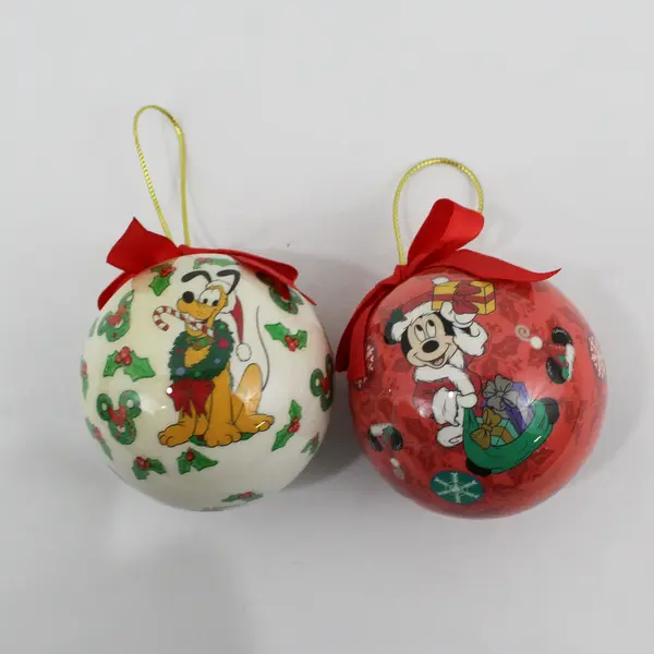 Lot of 6 Disney Character Bauble Christmas Ornaments