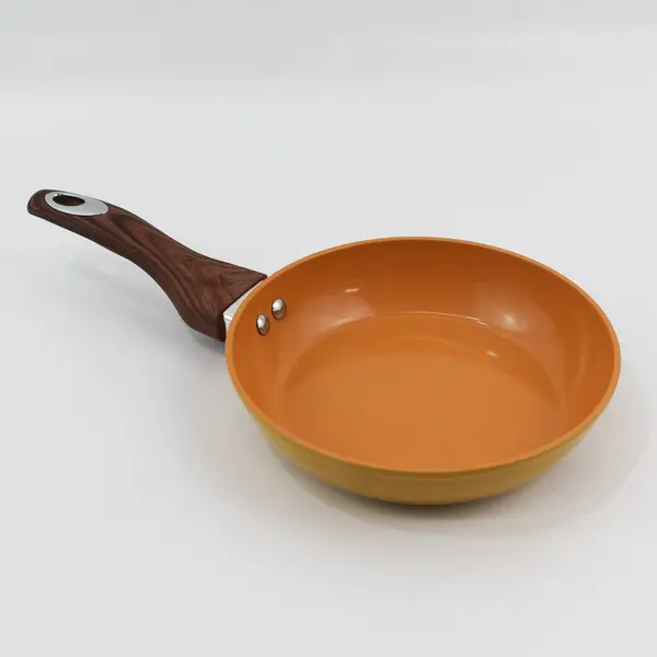 Phantom Chef 8'' Grove Fry Pan Yellow/Orange Non-Stick Wooden Handle Design