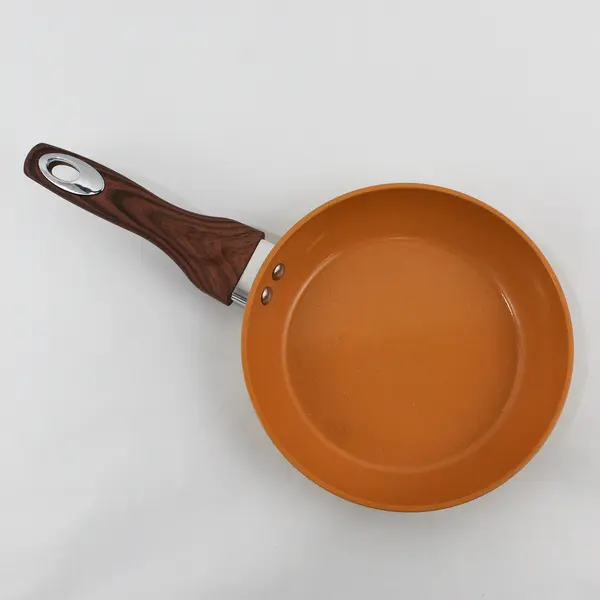 Phantom Chef 8'' Grove Fry Pan Yellow/Orange Non-Stick Wooden Handle Design