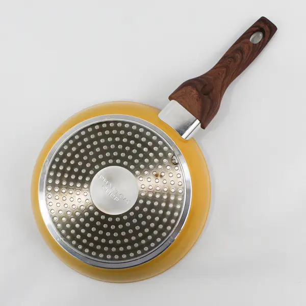 Phantom Chef 8'' Grove Fry Pan Yellow/Orange Non-Stick Wooden Handle Design