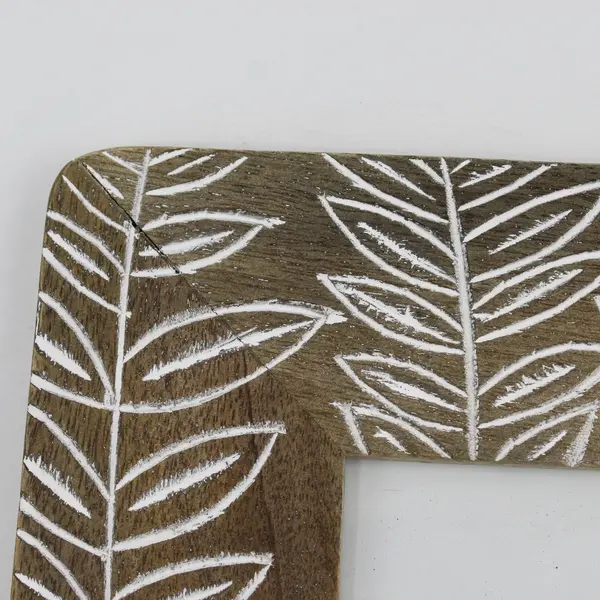 HD Designs Ornate Wooden Leaf Desktop Picture Frame 5.9x3.9in Made in India