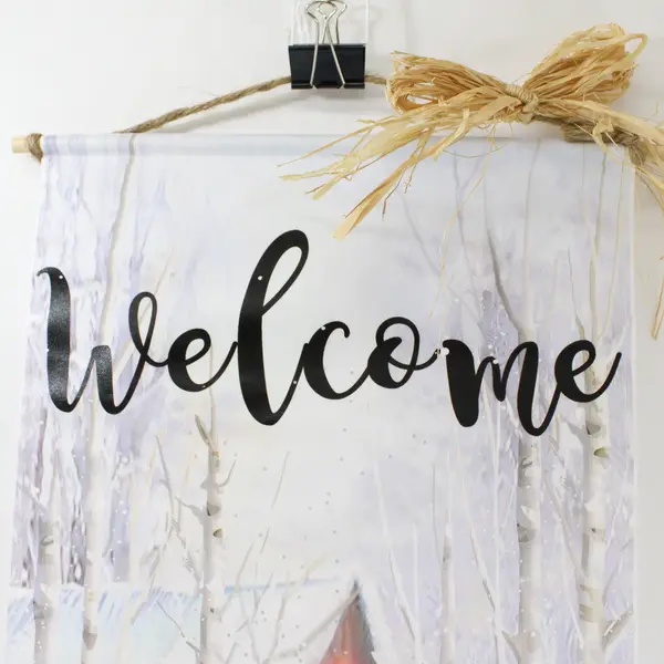 Winter Christmas Snowman Light-Up Hanging Welcome Banner 15.5" x 5 ft