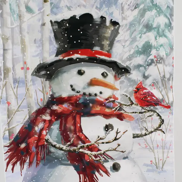 Winter Christmas Snowman Light-Up Hanging Welcome Banner 15.5" x 5 ft