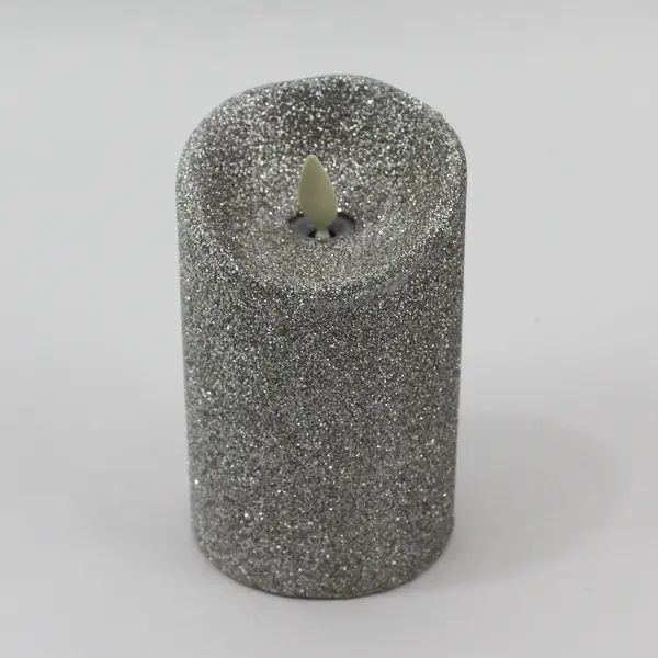 Luminara LU5401 Set of 3 Flameless Silver Glitter Candles Remote