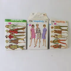 Lot of 3 Vintage Simplicity Sewing Patterns 8348 7729 7795 Half-Size 16.5