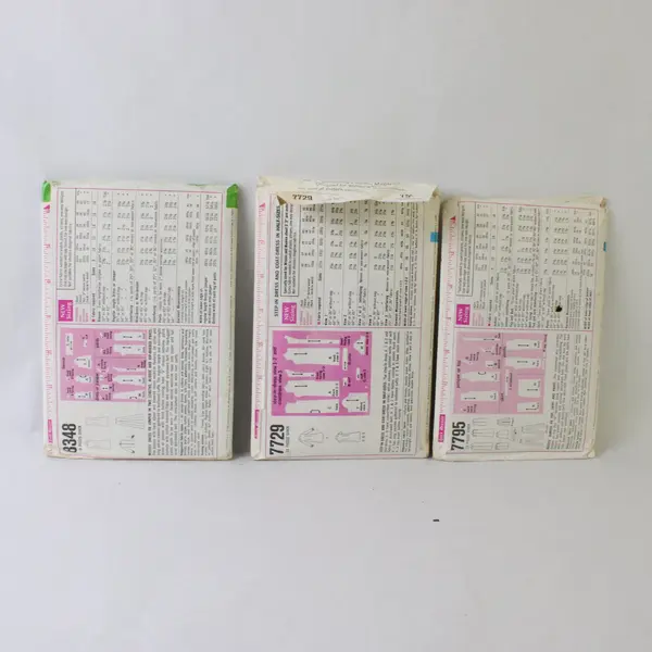 Lot of 3 Vintage Simplicity Sewing Patterns 8348 7729 7795 Half-Size 16.5
