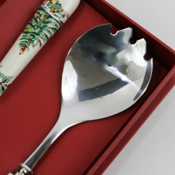 Spode Christmas Tree Salad Serving Servers W/ Box