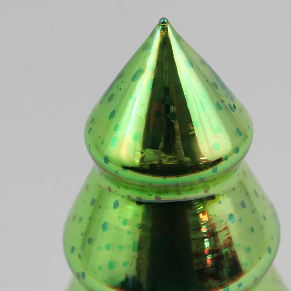 Green Metallic Mercury Glass Christmas Tree Sculpture Lights Up