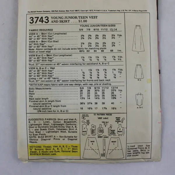 Lot of 3 Sewing Patterns McCall's 3743 Crafts 6907 Simplicity 7684