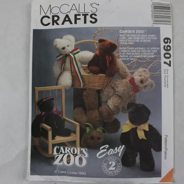 Lot of 3 Sewing Patterns McCall's 3743 Crafts 6907 Simplicity 7684