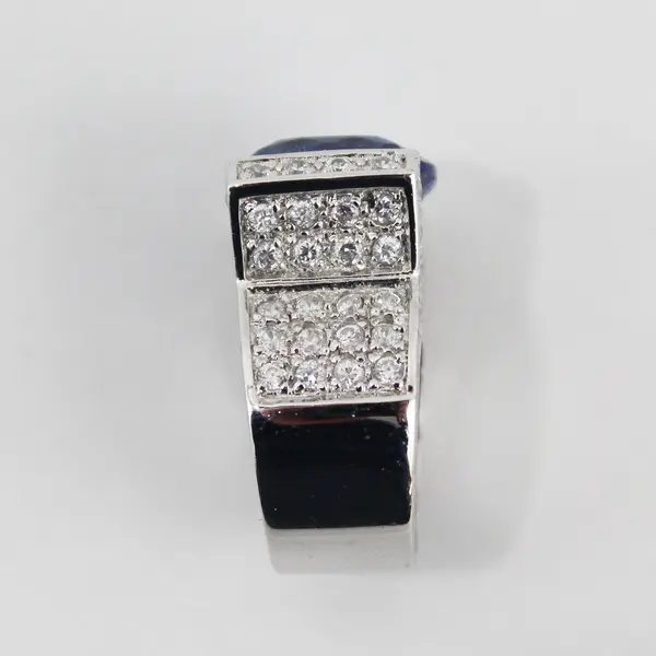 Waylan Sterling Silver Sapphire And Zirconia Engagement Ring Size 5.75