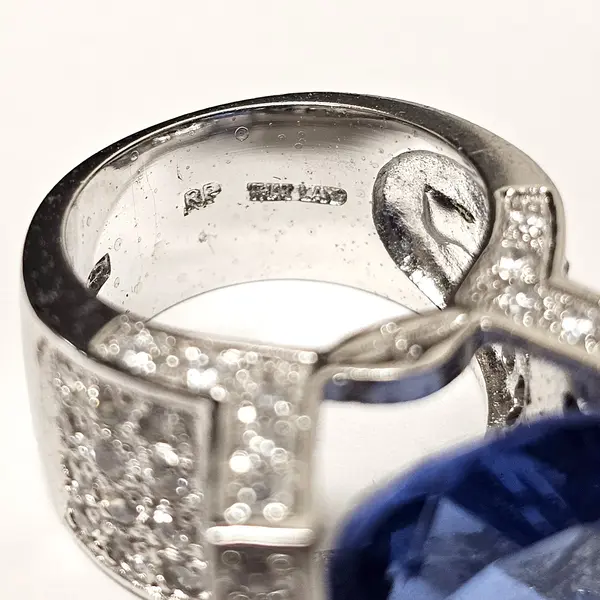 Waylan Sterling Silver Sapphire And Zirconia Engagement Ring Size 5.75
