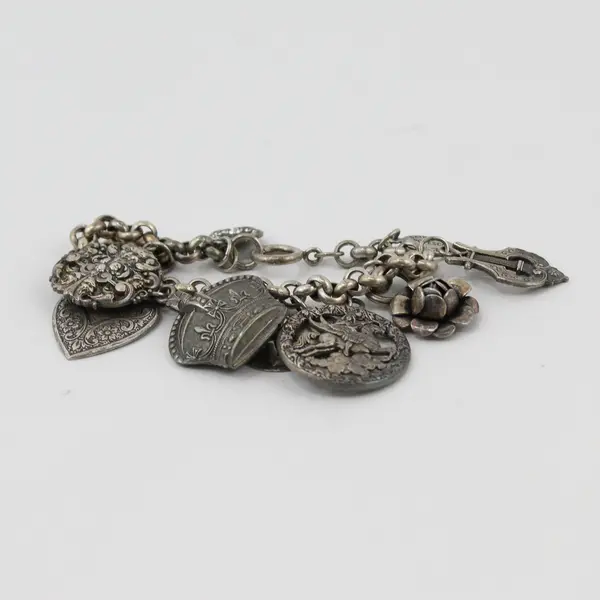 Catherine Popesco Silver-Tone Charm Bracelet 7"