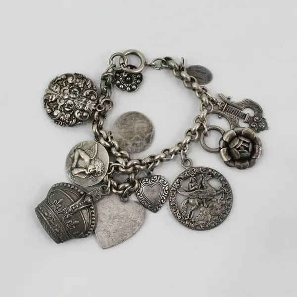 Catherine Popesco Silver-Tone Charm Bracelet 7"