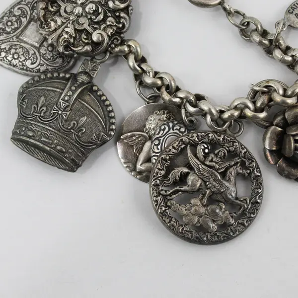 Catherine Popesco Silver-Tone Charm Bracelet 7"
