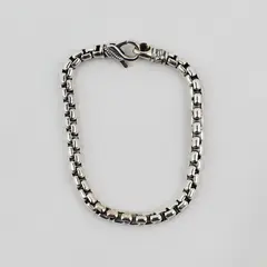 JAI Sterling Silver 5mm Round Box Chain Bracelet 8" 25 Grams