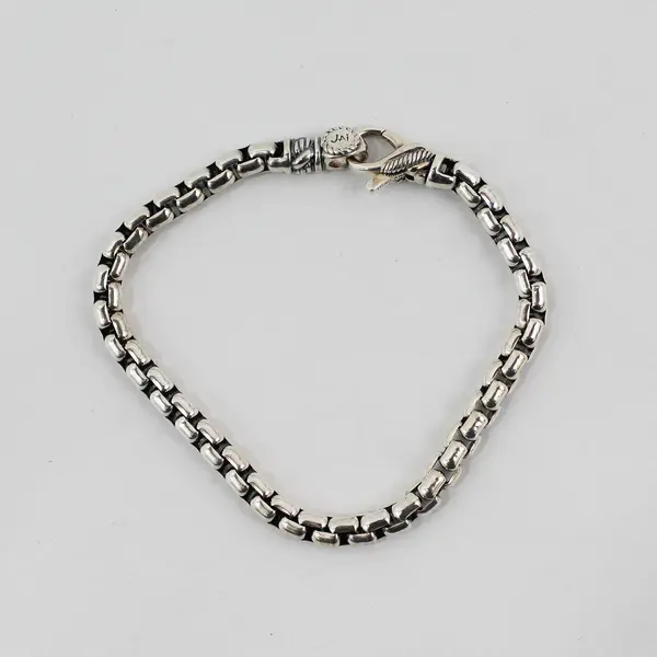 JAI Sterling Silver 5mm Round Box Chain Bracelet 8" 25 Grams