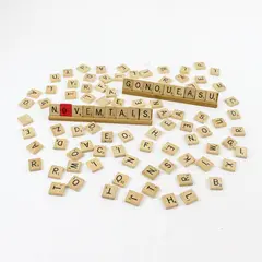 Milton Bradley Scrabble Assorted Tiles Pieces Lot w/ Racks Used