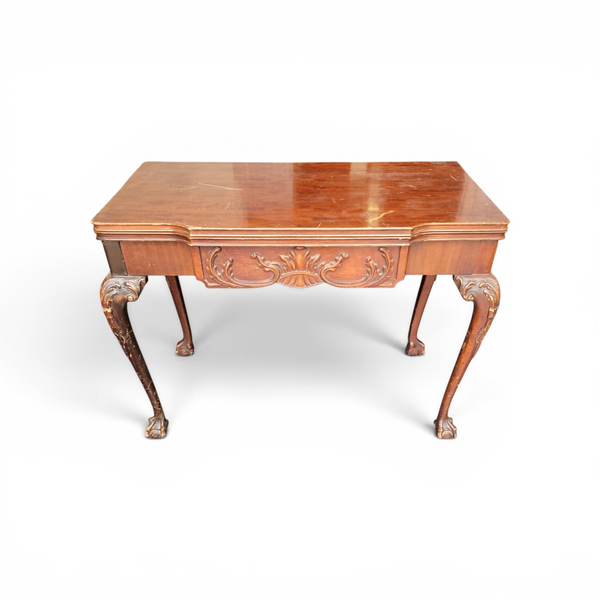 Vintage Queen Anne Style Mahogany Drop Leaf Dining Table - Local Pickup Only